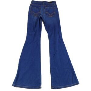 Y2K Bebe Aquarius High Waist Flare Jeans Women 25 Blue Bell Bottom Denim USA 00s